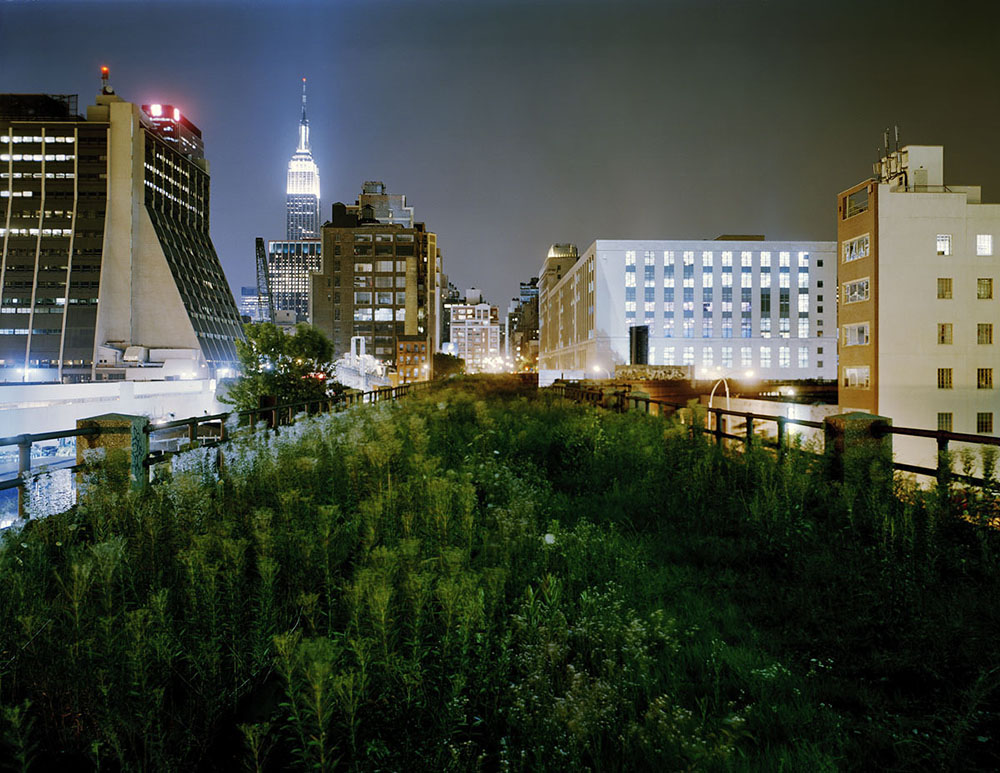 The future site of the Highline in New York City, which would grow to be a 1.45 mile long park built on an elevated section of rail line. Funded largely by private donations, some of them reaching into the tens of millions of dollars, the park is now a beloved fixture of the city. 2004-05 Jesse Chehak