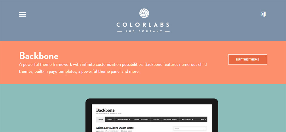 Backbone WordPress Theme Framework Colorlabs Company