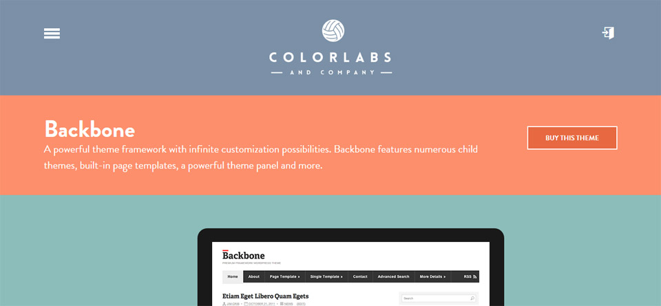 Backbone   WordPress Theme Framework   Colorlabs   Company