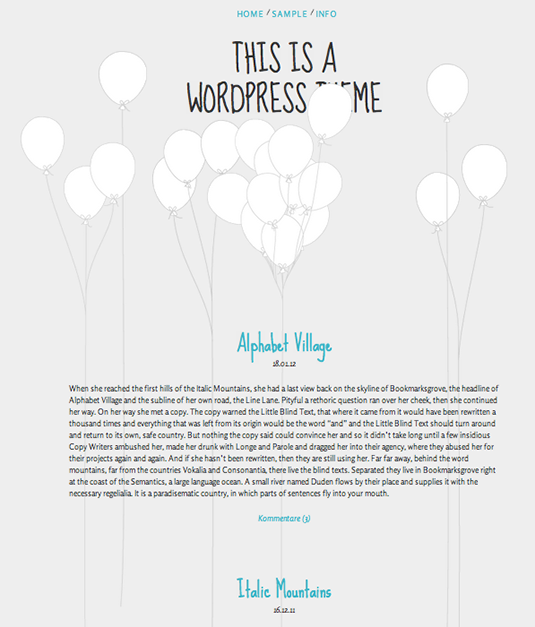 Free WordPress themes: Balloons