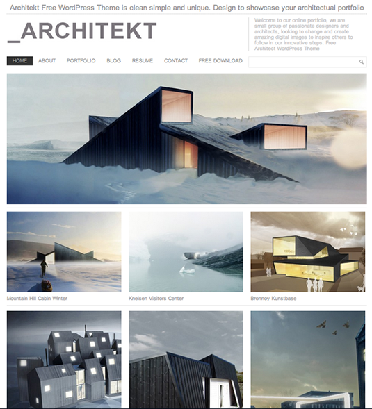 Free WordPress themes: Architekt
