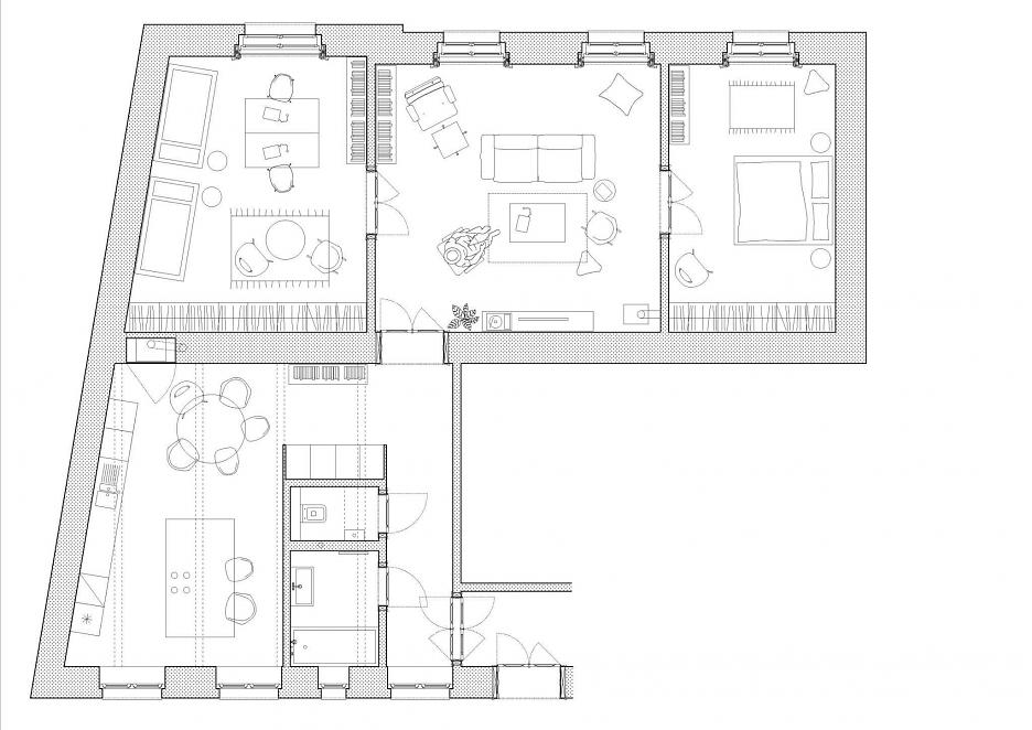 Pôdorys po rekonštrukcii