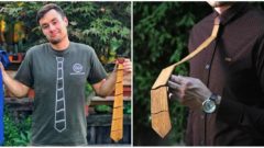 Elegantné drevené kravaty,