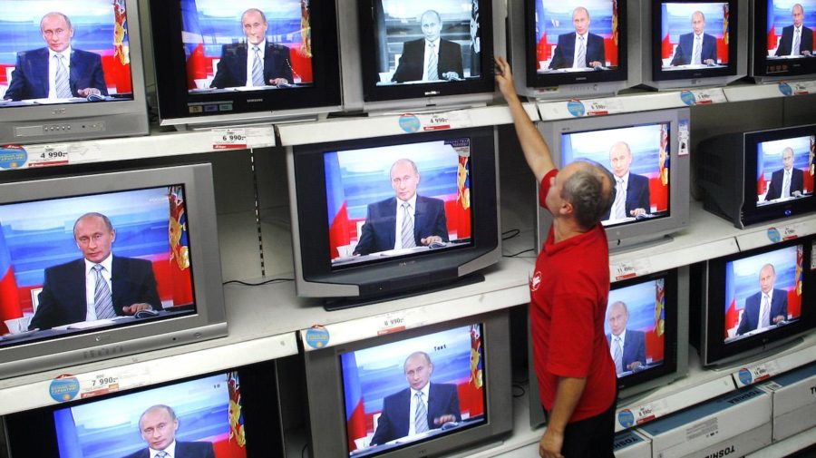 Putin, Rusko, televízor