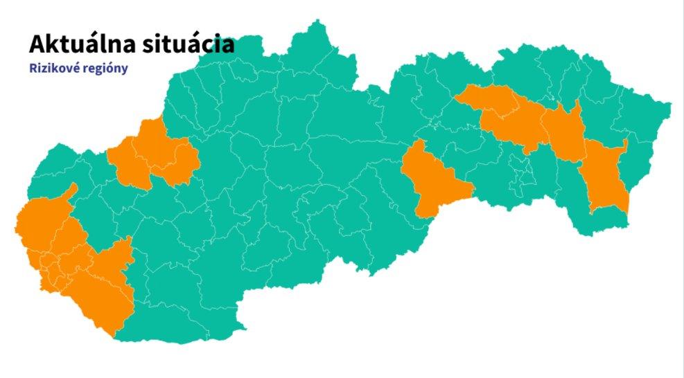 mapa rizikových regiónov na Slovensku