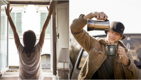 ráno, vstávanie, káva