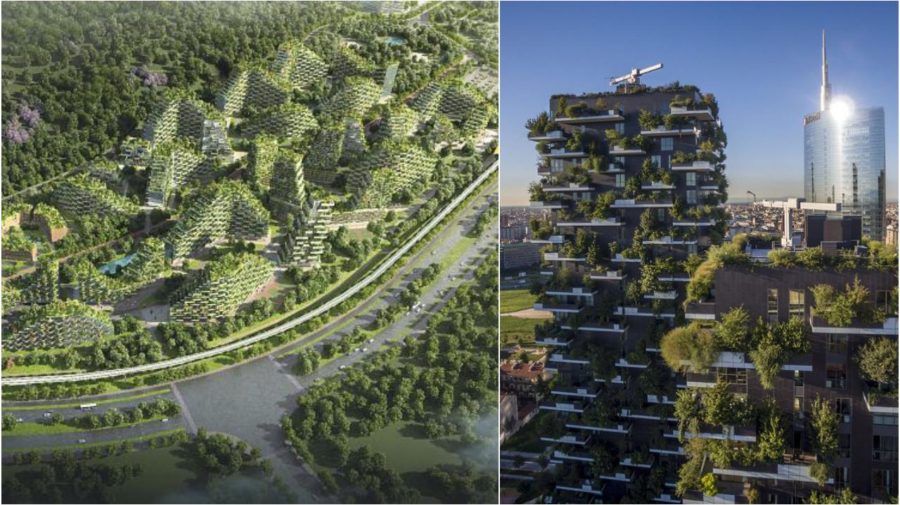 Vertical Forest Towers zelene stavby architektura stromy
