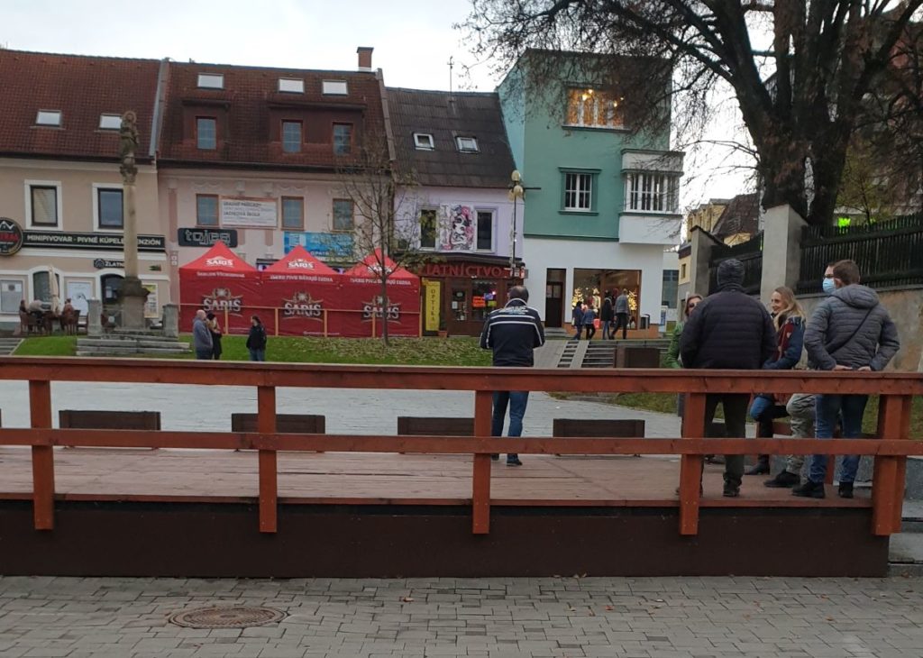 poprad námestie počas protestov prázdne