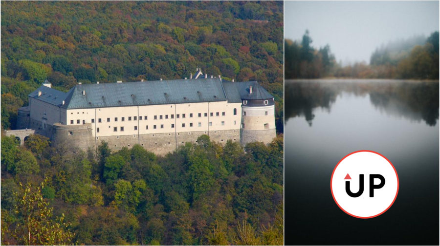 Červený kameň hrad Slovensko zámok jeseň