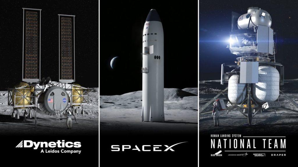 starship a ďalšie landery programu Artemis