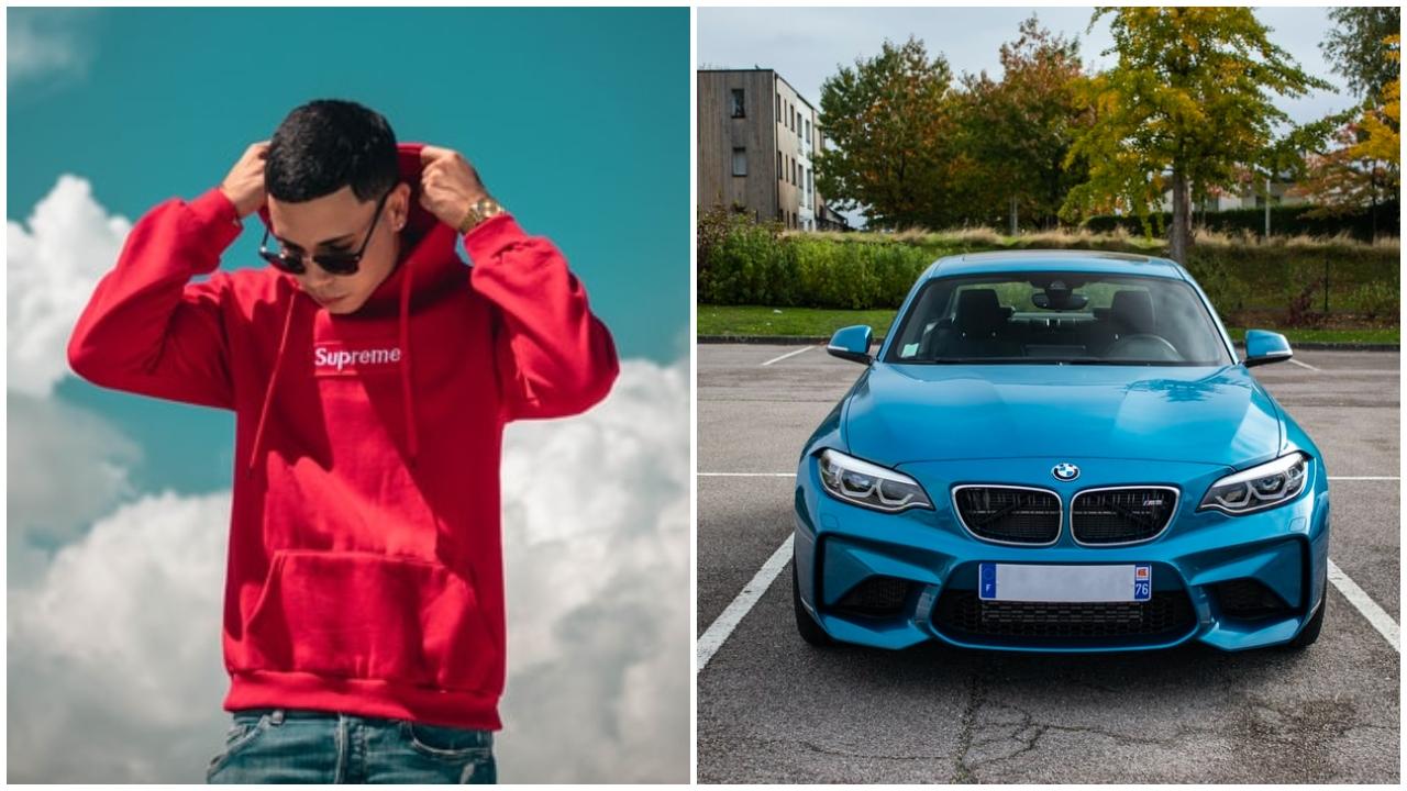 mlady clovek, muz, chlapec, bmw, auto, peniaze