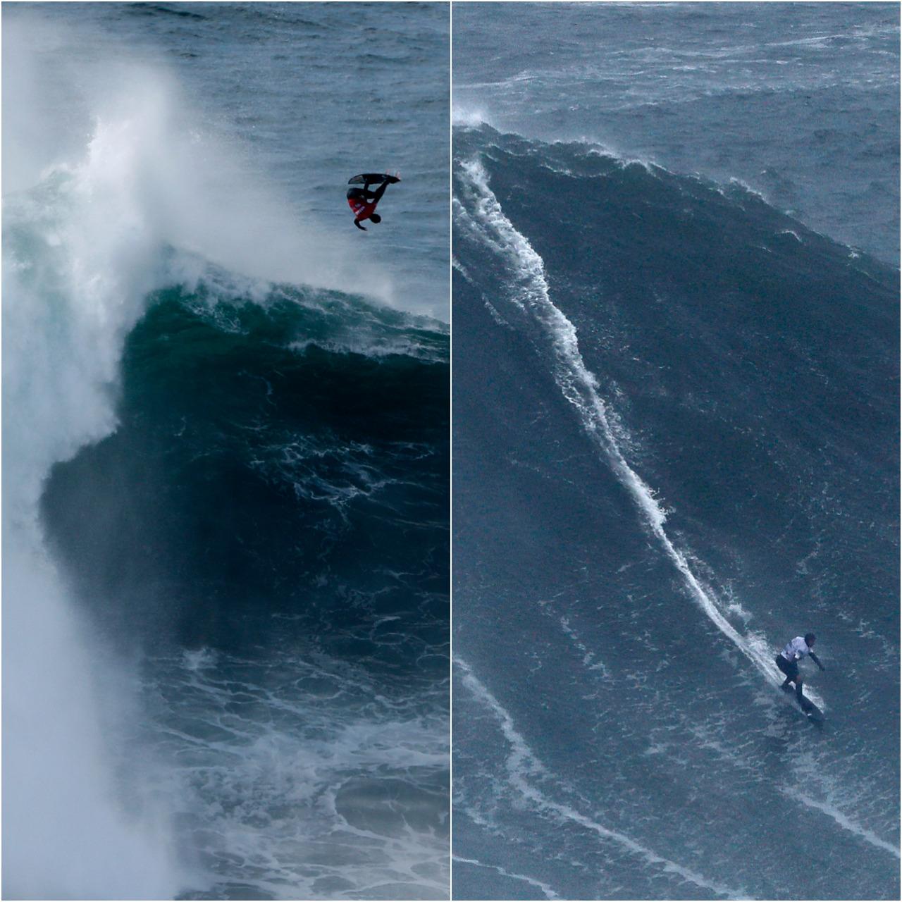 Nazaré, Portugalsko, big wave surfing, 2020