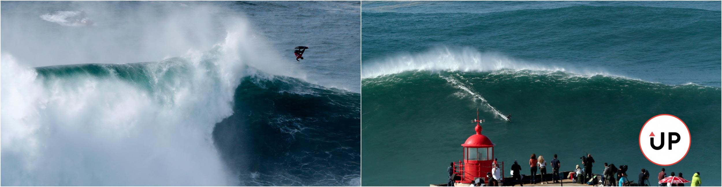 Nazaré, Portugalsko, big wave surfing, 2020