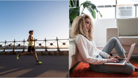 bežec žena za počítačom