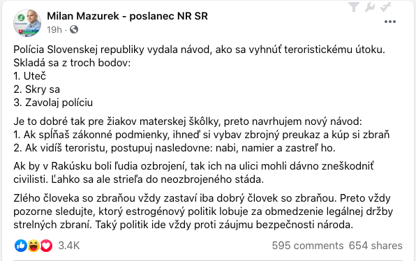 Milan Mazurek facebook