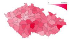 koronavírus česko mapa