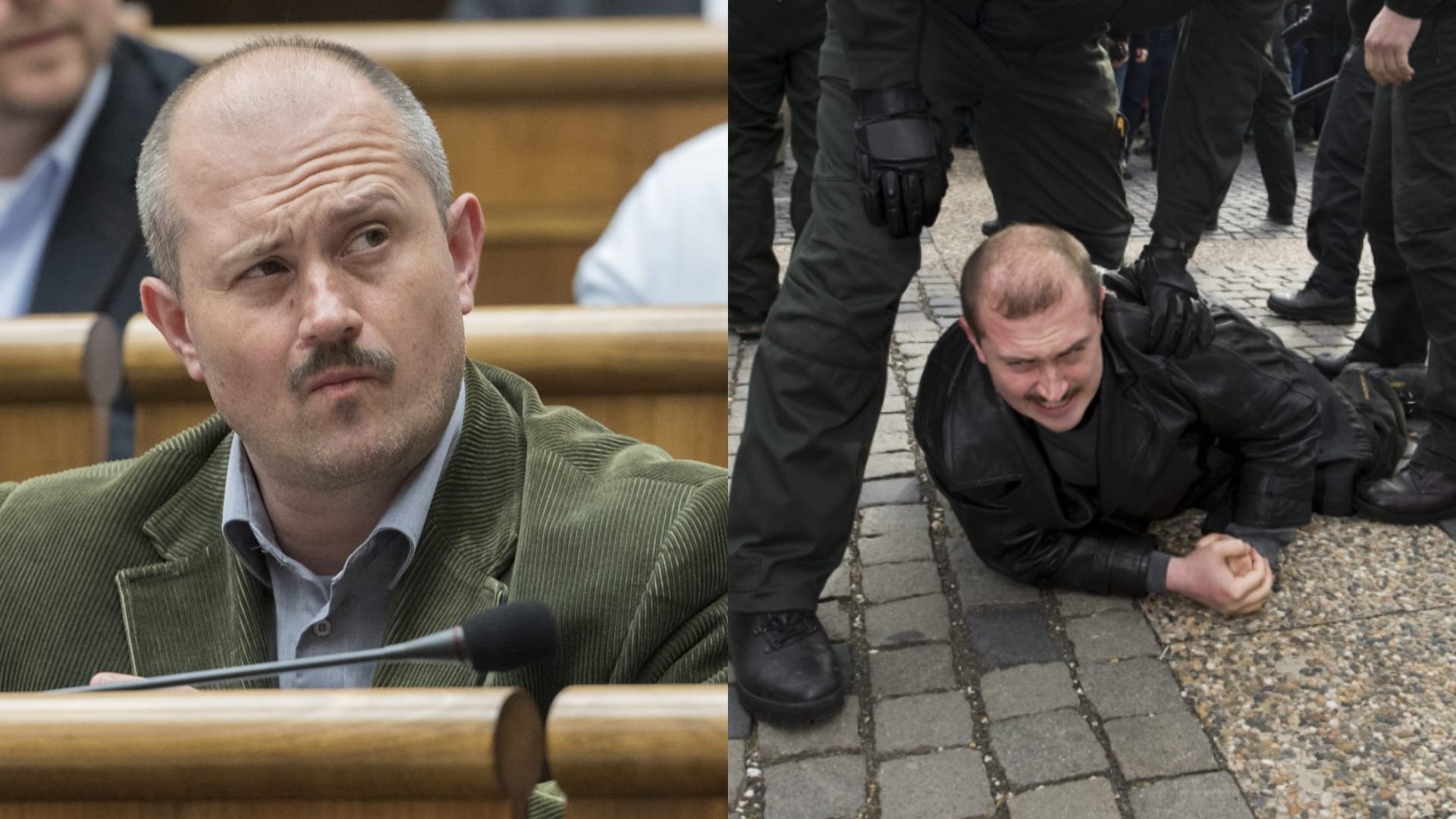 Na snímke Marián Kotleba