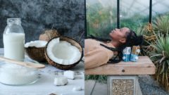 Kokosové mlieko, ležiaca žena