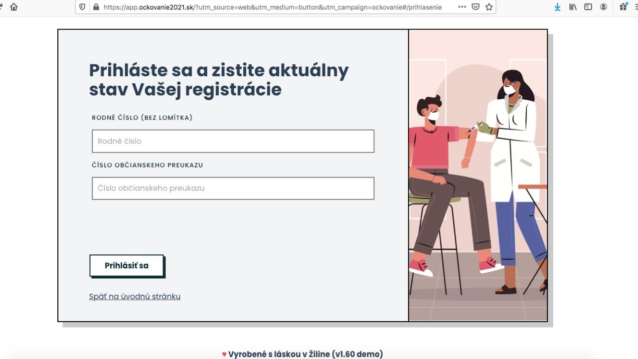DEMO formulár Očkovanie2021
