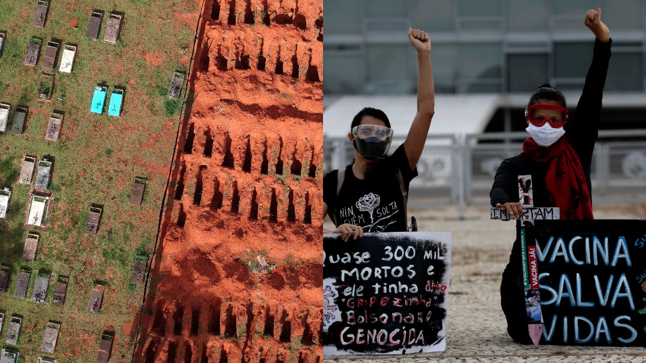 Brazília, provizórny cintorín, protest