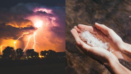 búrka, krúpy, počasie