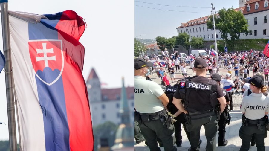 vlajka slovensko manifestácia