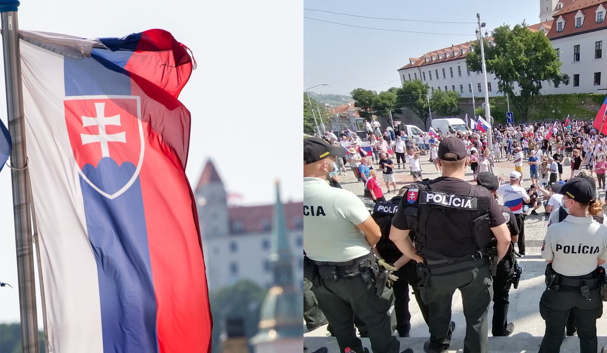 vlajka slovensko manifestácia