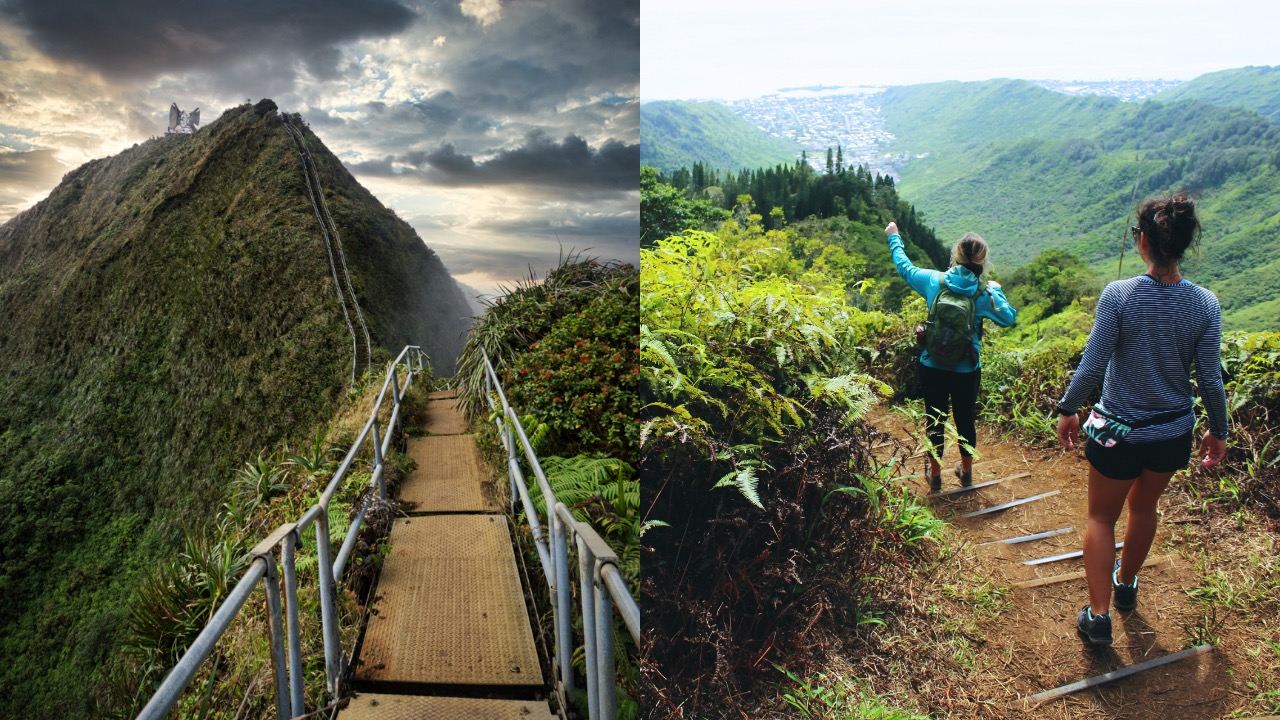 schody do neba Hawaii Haiku cestovanie