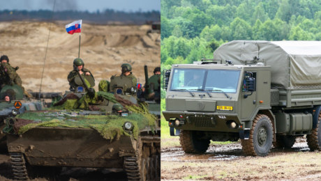 Vojaci na cvičisku a Tatra nákladiak