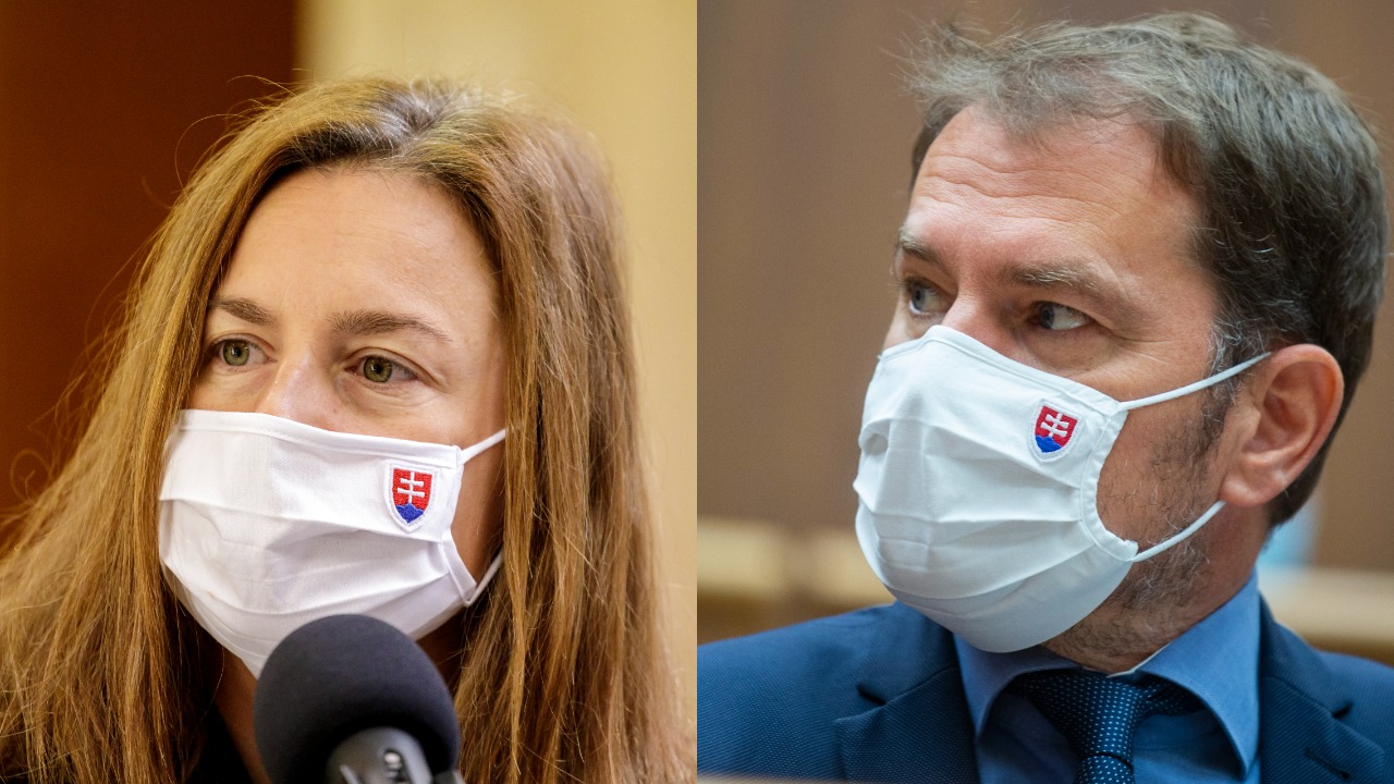 Na snímke ministerka kultúry SR Natália Milanová (OĽaNO). Na snímke minister financií SR Igor Matovič (OĽaNO)