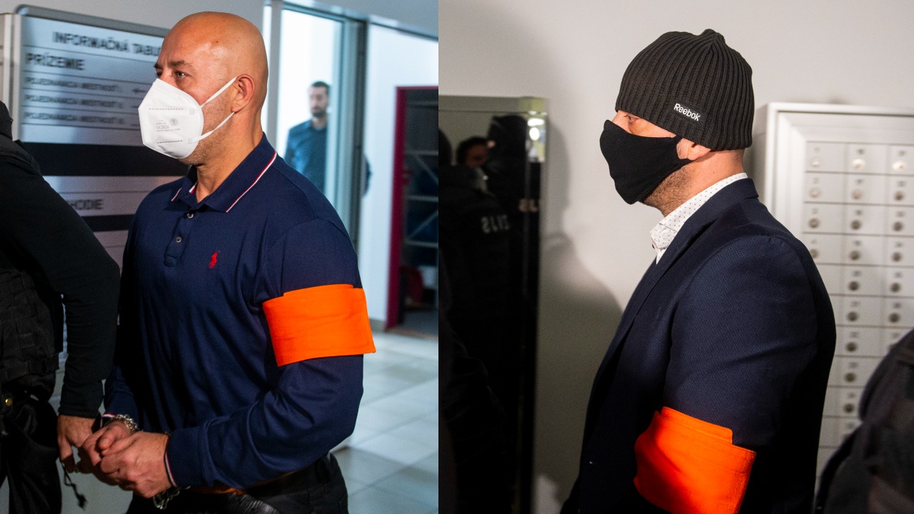 Na snímke obžalovaný Ladislav V. počas príchodu na pojednávanie na Špecializovanom trestnom súde. Na snímke obžalovaný Peter G.