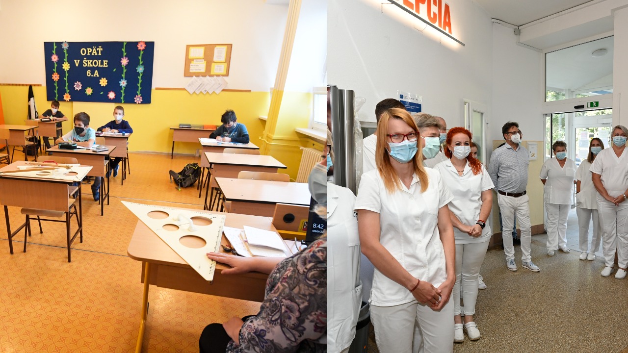 Dištančné vyučovanie v Košiciach. Nemocnica s poliklinikou v Myjave.