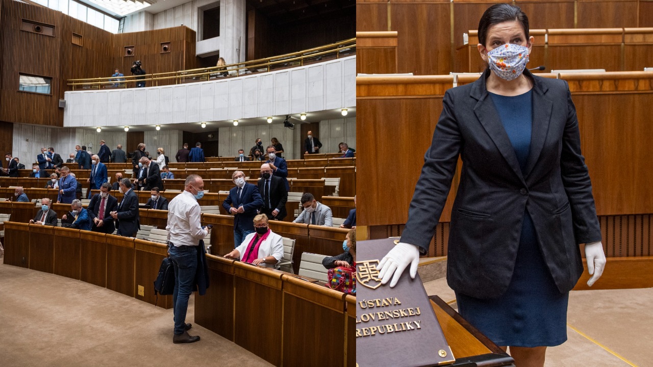 Na snímke poslanci Národnej rady SR (NR SR). Na snímke Lucia Drábiková (OĽaNO).