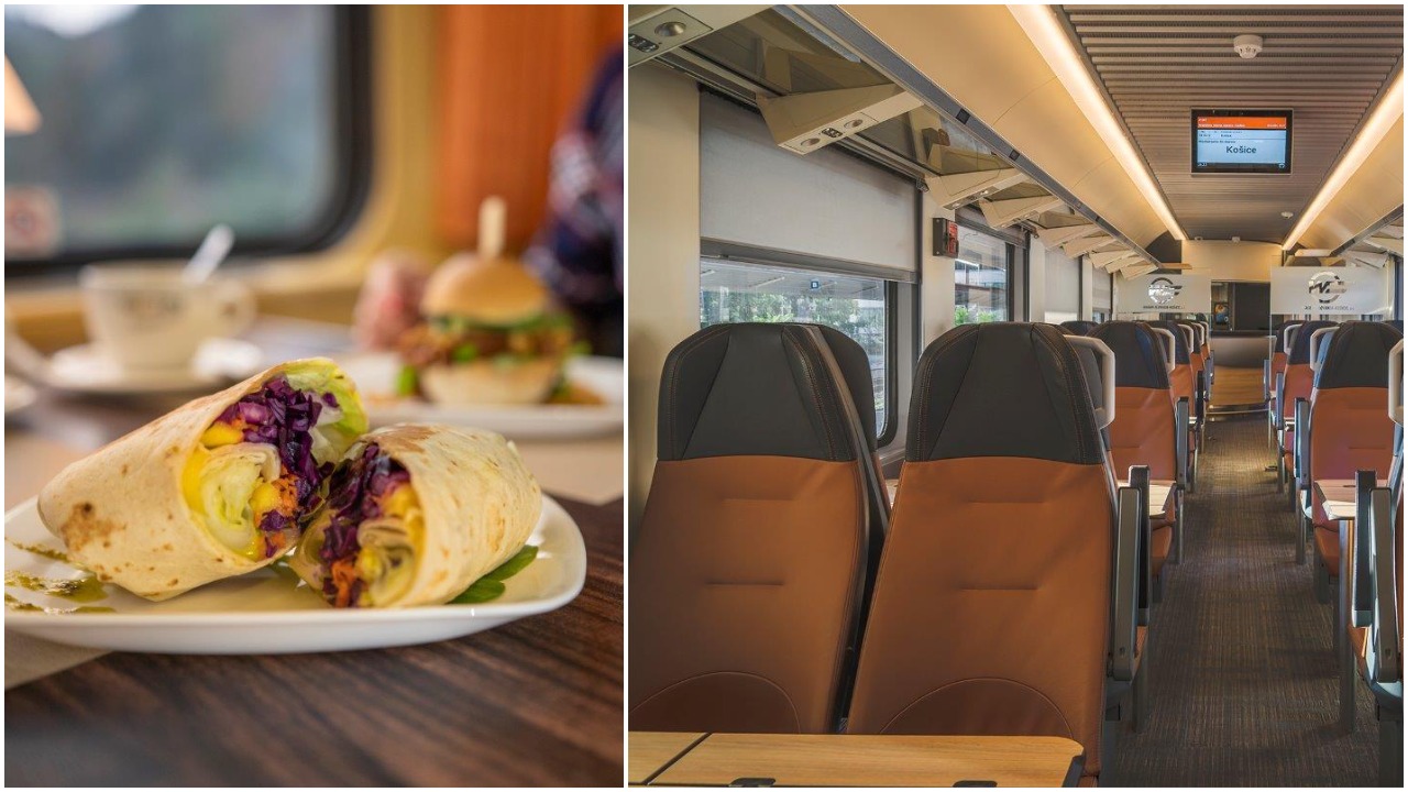 reštauračný vozeň vlak jedlo