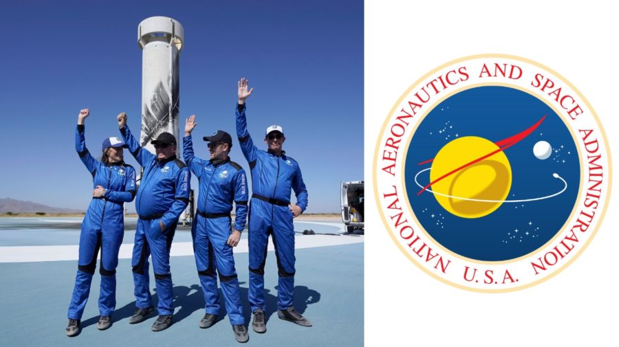 Členovia posádky rakety New Shepard vyvinutej spoločnosťou Blue Origin miliardára Jeffa Bezosa. NASA