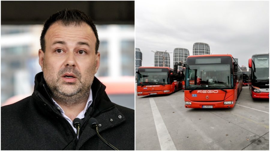 Na snímke generálny riaditeľ Slovak lines Pavol Labant. Na snímke autobusy spoločnosti Slovak lines.
