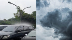 Auto, dážď, mraky