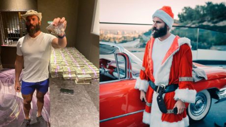 Dan Bilzerian s peniazmi a v oblečení Santu