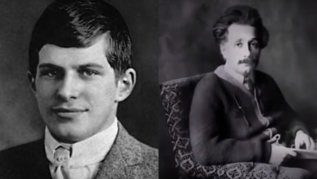 Vľavo Sidis, vpravo Einstein