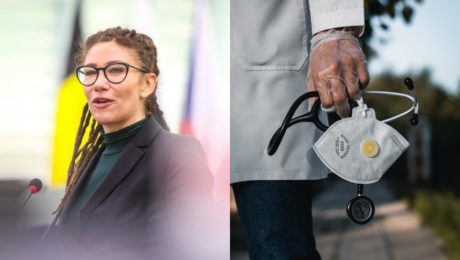 Lucia Ďuriš Nicholsonová a zdravotníci