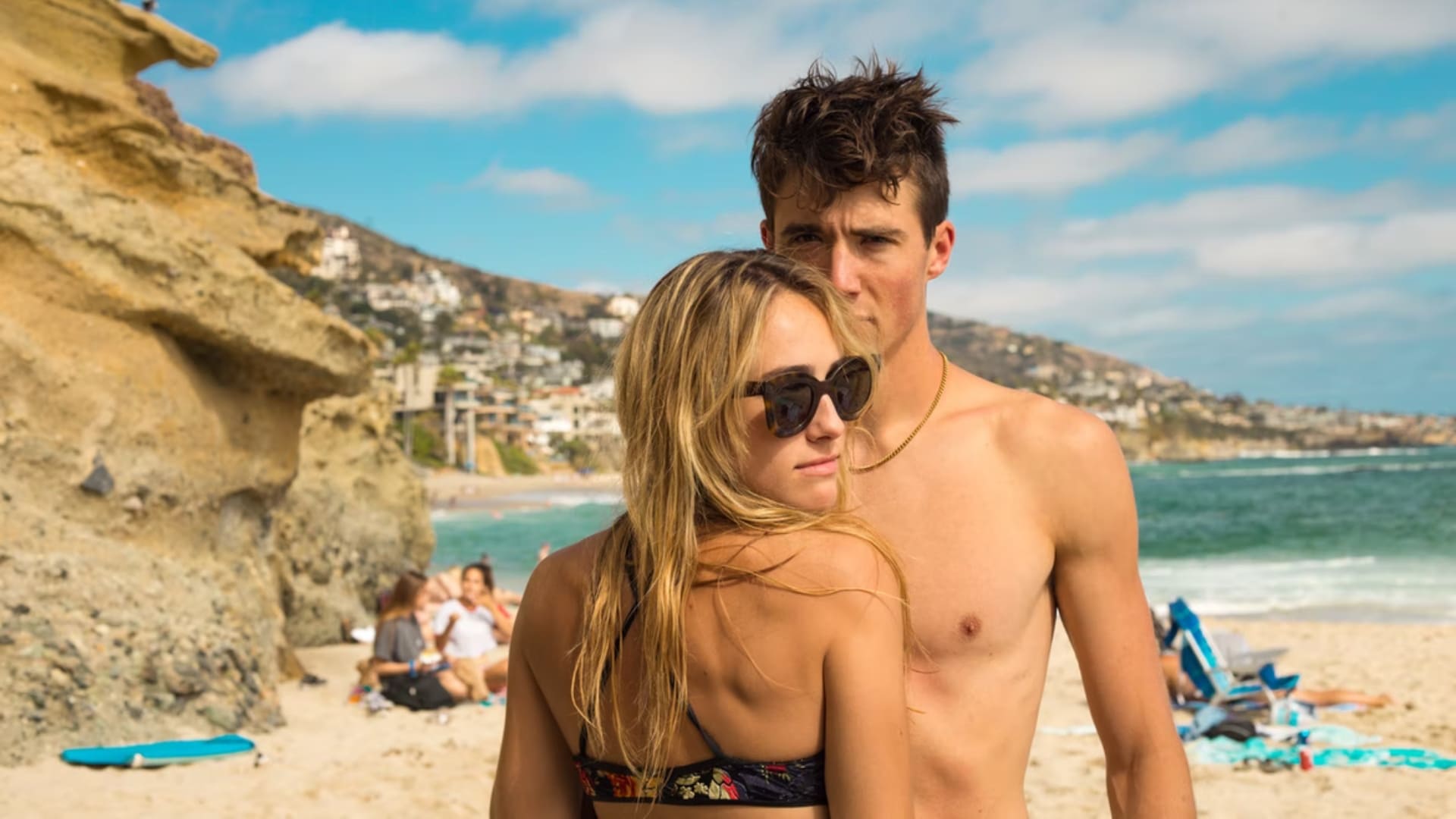 muž, žena, pláž, dovolenka