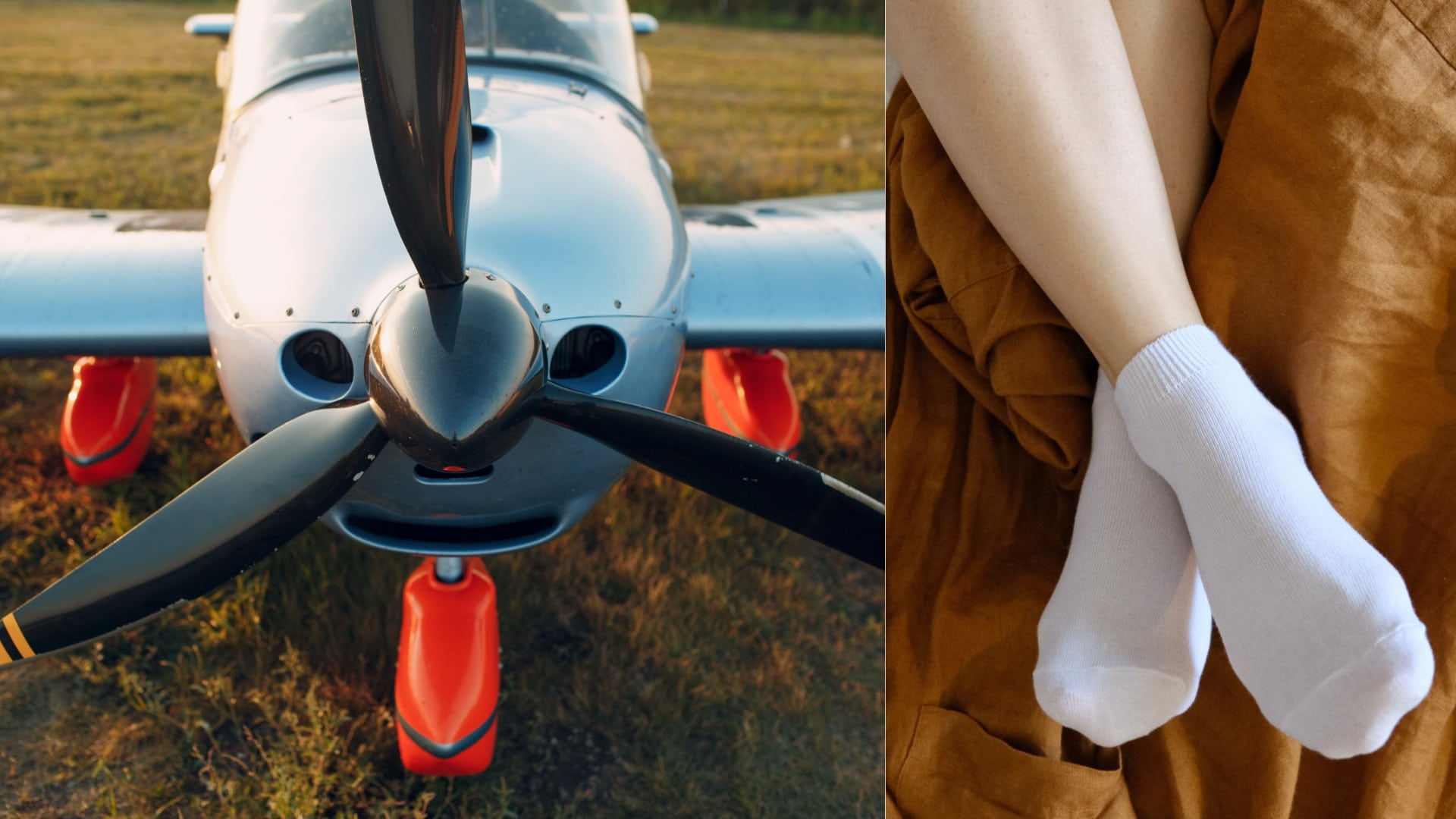 Ponožky, malé lietadlo