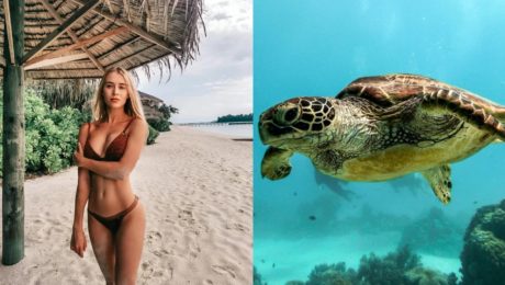 žena, dovolenka, more