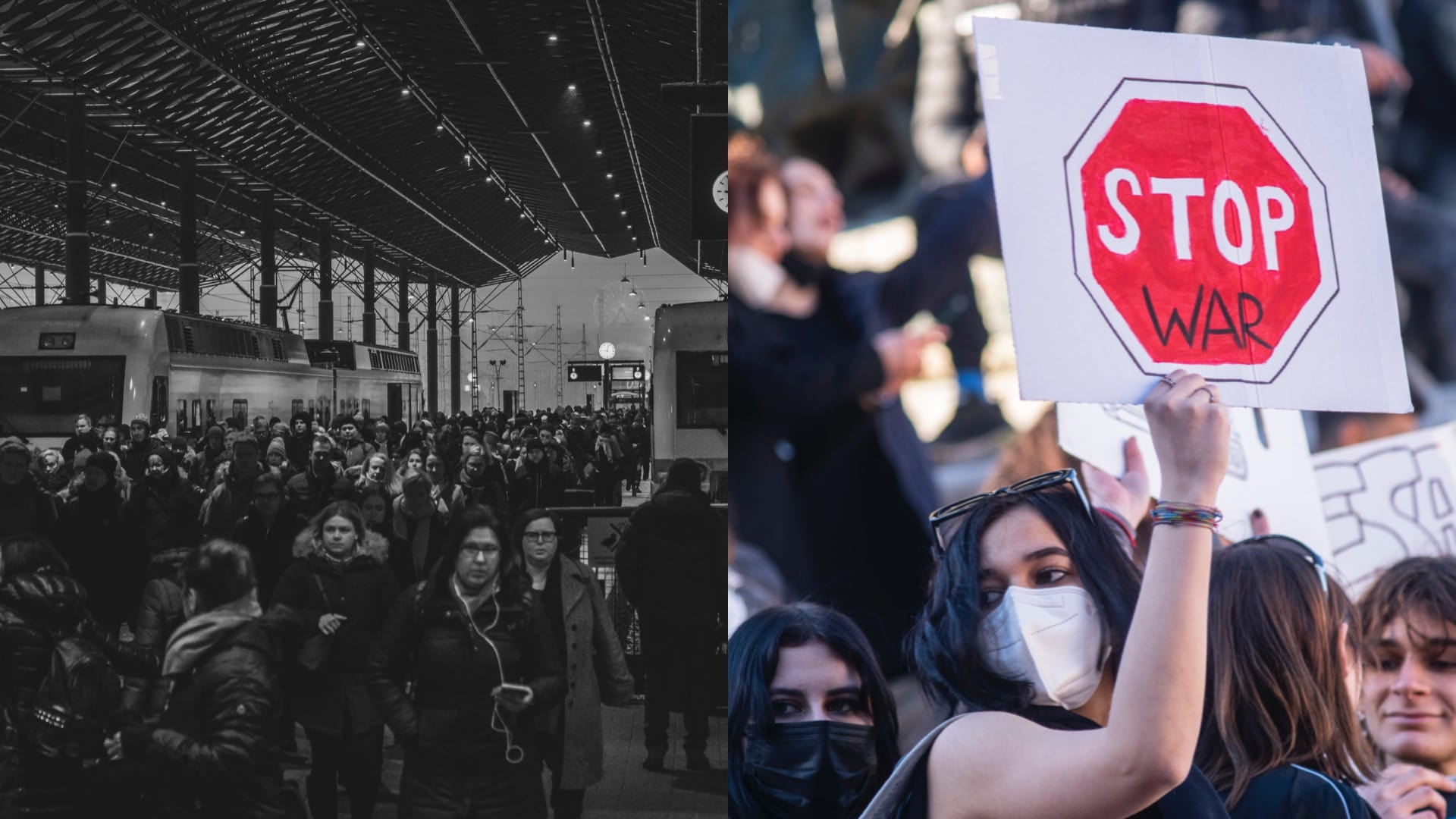 rusi utekajú a protestujú