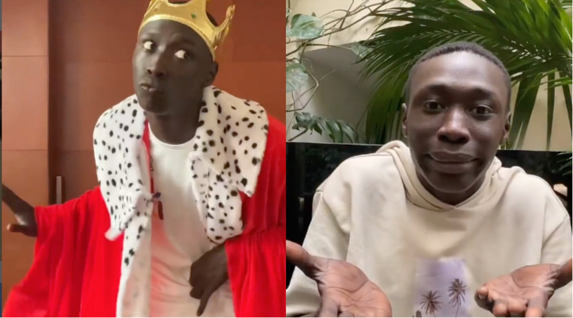 Khaby s korunou, Khaby s jeho klasickým gestom