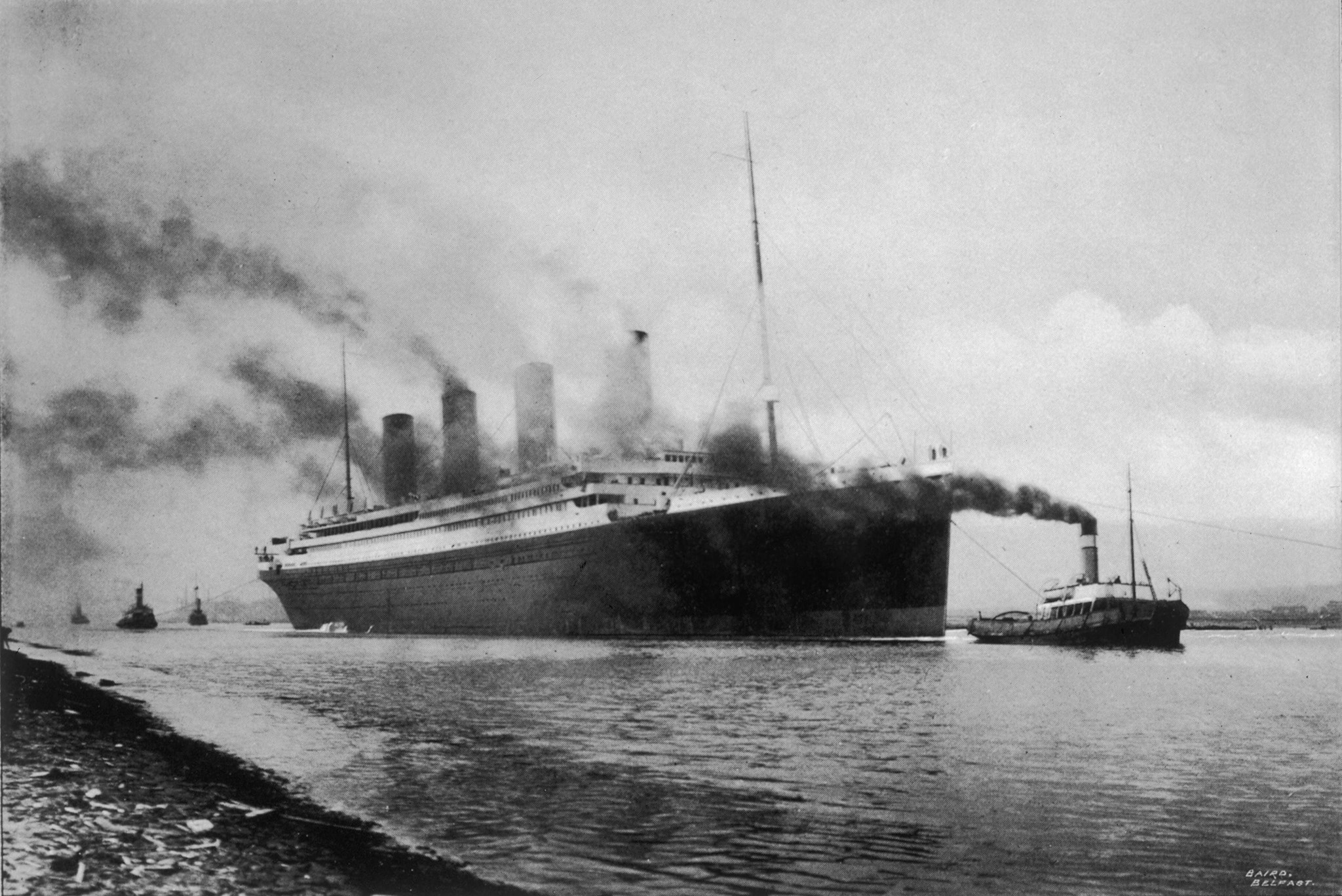 čiernobiela fotografia Titanicu