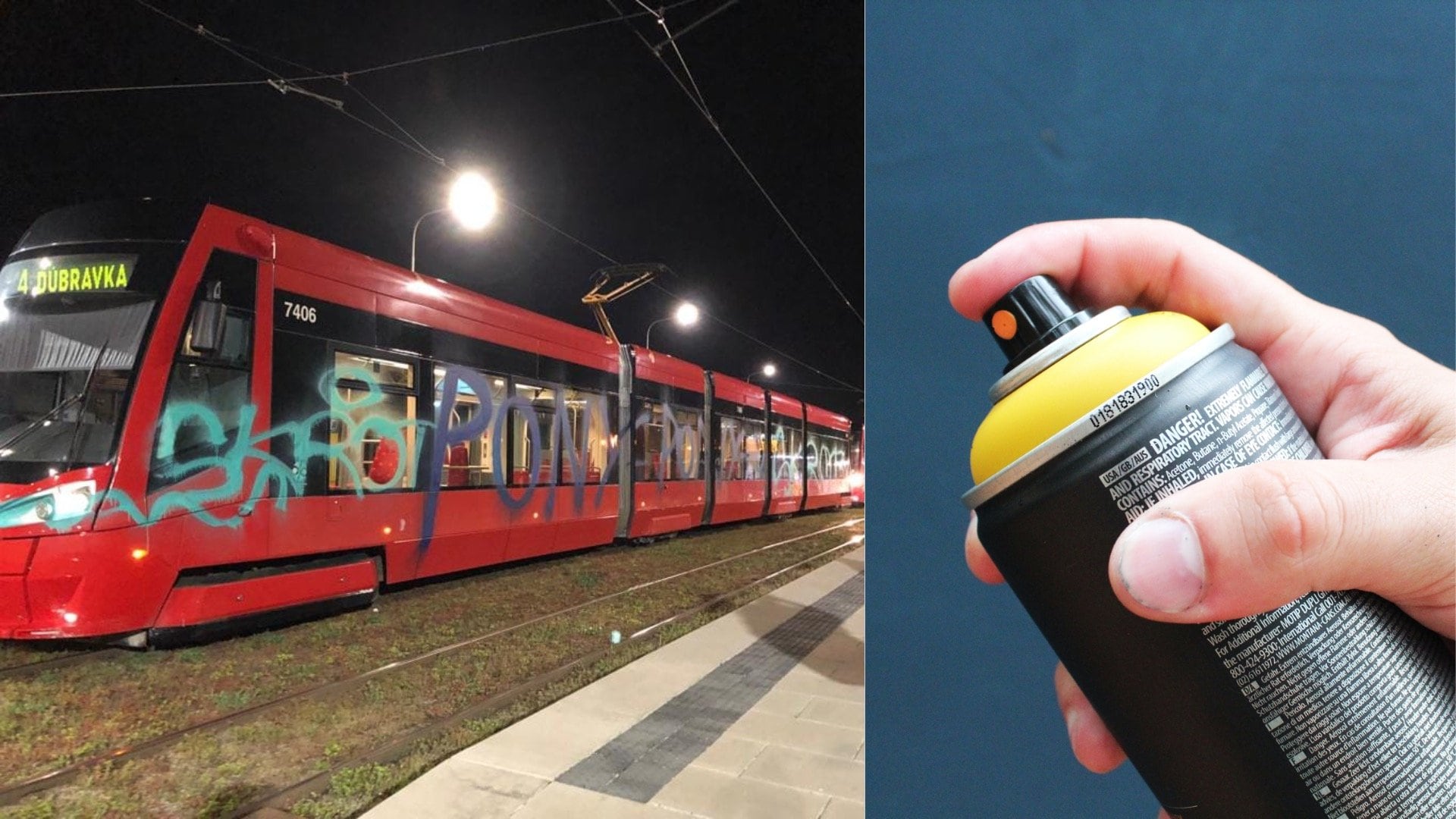 vandali sprejeri električka