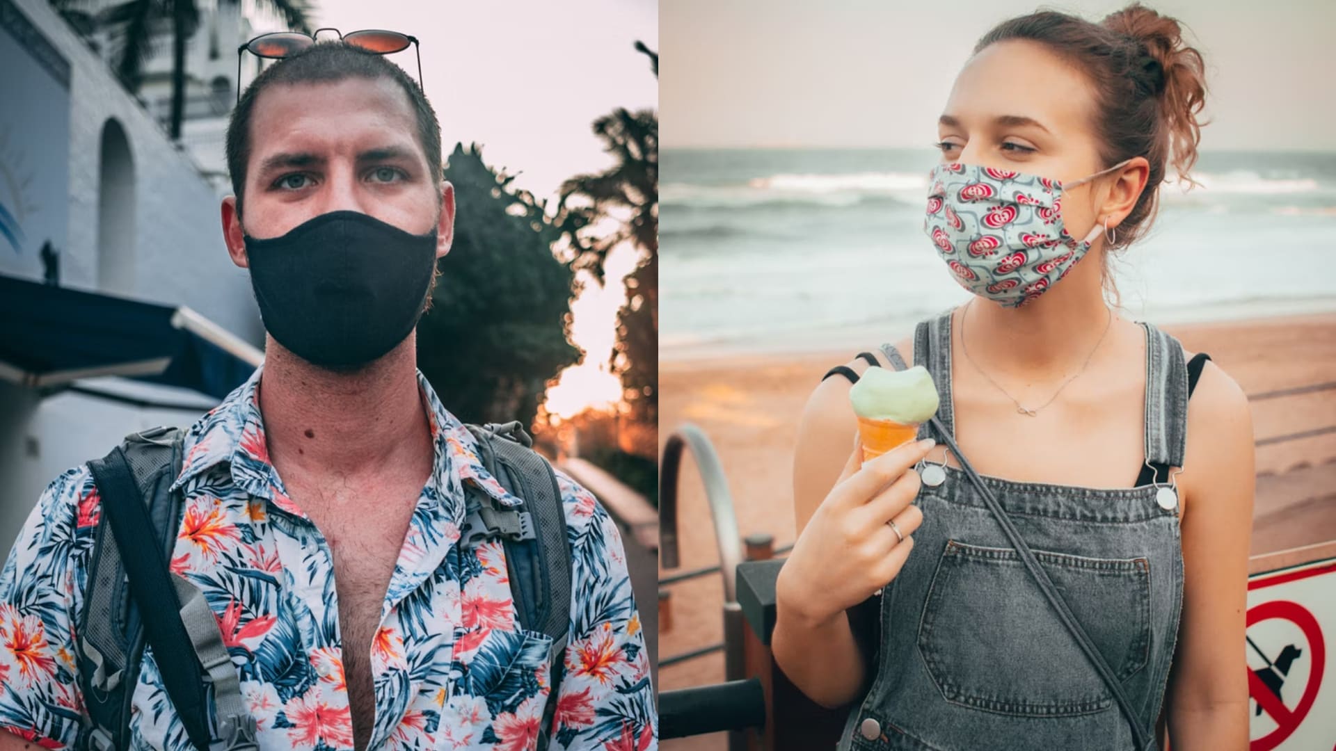 Na snímke ľudia s rúškami proti Covidu.