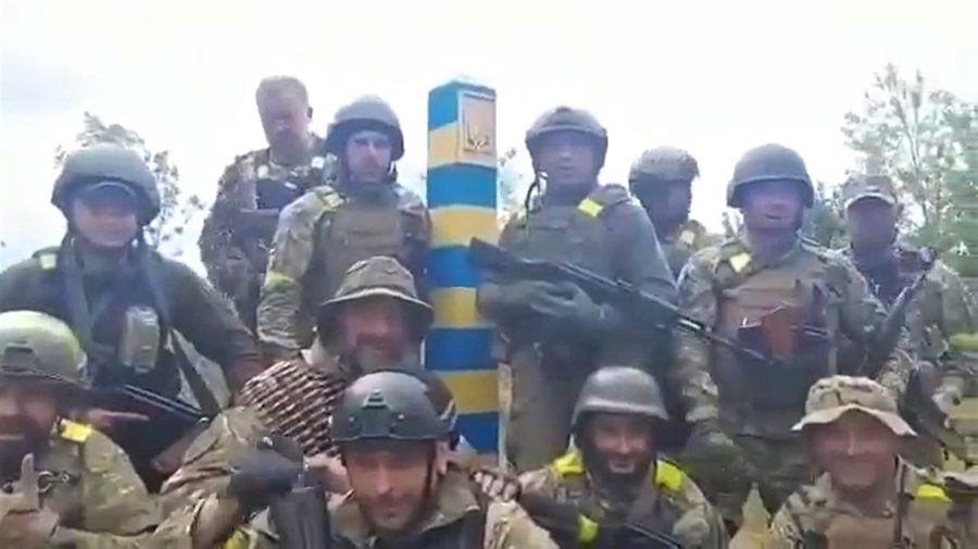 ukrajinskí vojaci na hraniciach s Ruskom