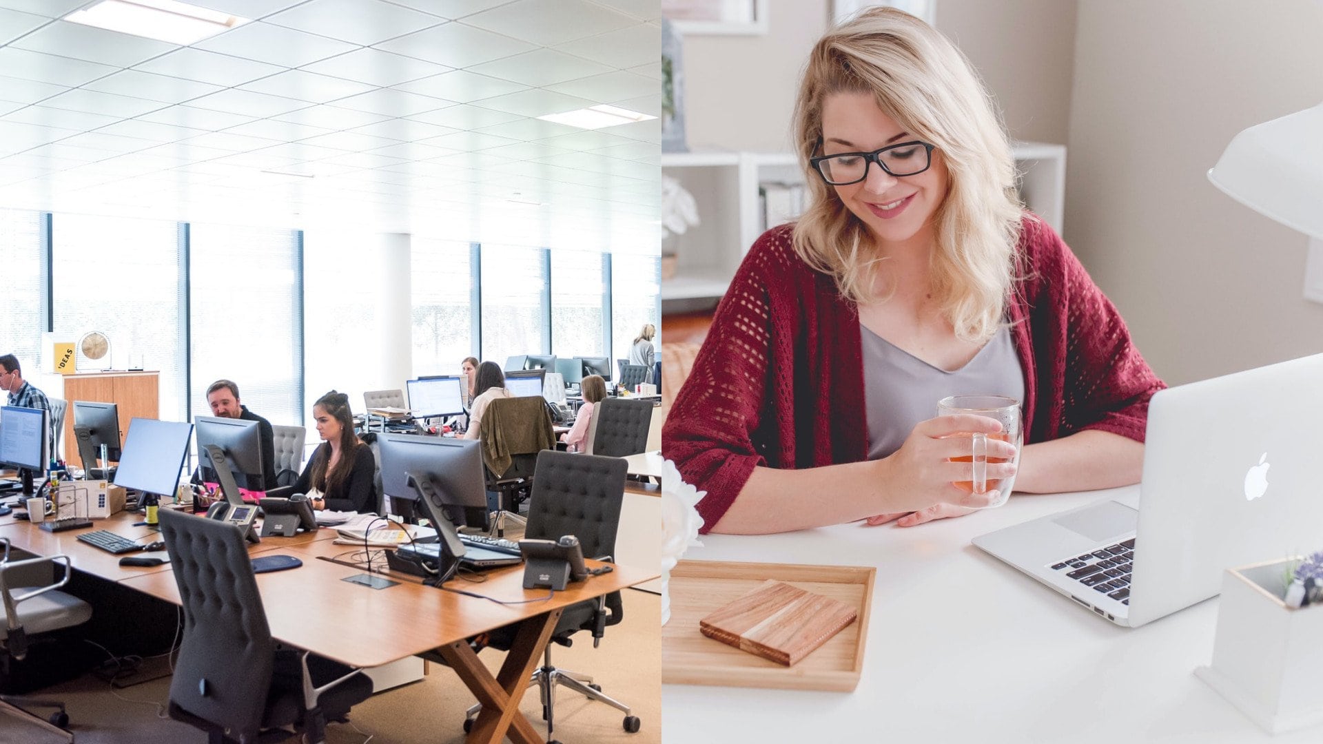 kancelária, home office, hybridný spôsob práce